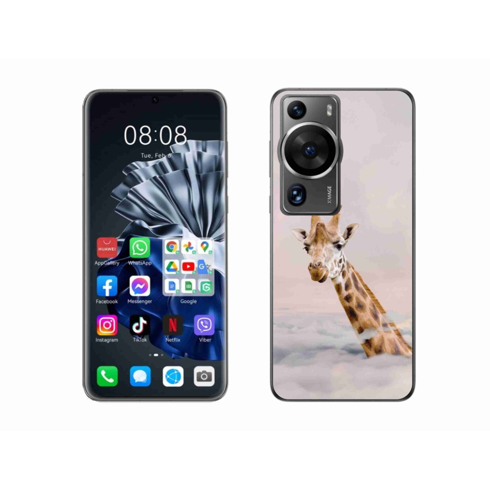 Gél borítás mmCase a Huawei P60 Pro-n - zsiráf a felhőkben
