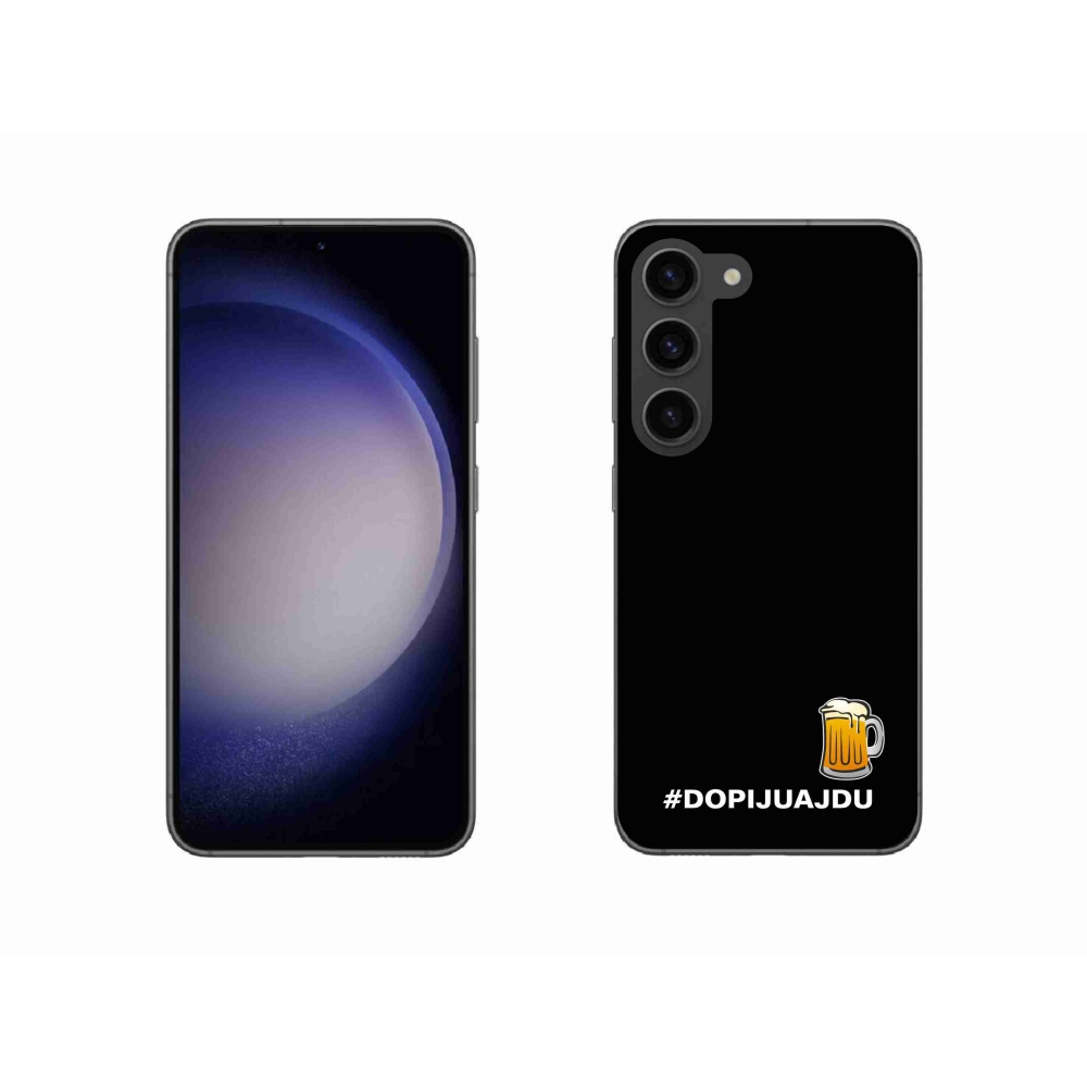 Gél borítás mmCase Samsung Galaxy S23 5G - sör motívum 1 fekete háttérrel