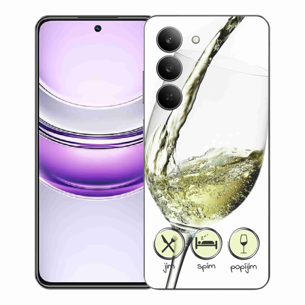 Zselés borítás mmCase a Realme 14x 5G készülékhez - borospohár fehér