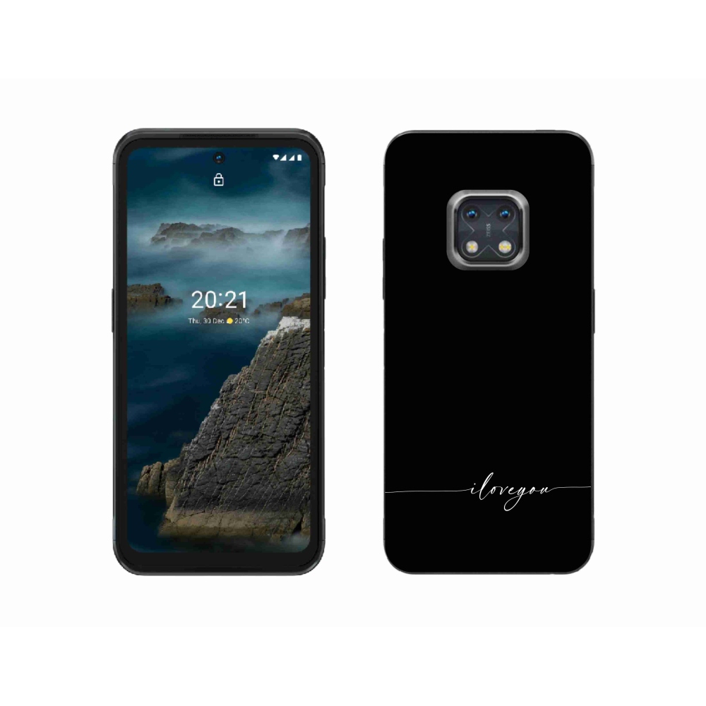 Zselés borítás mmCase a Nokia XR20 készülékhez - Szeretlek fekete háttérrel