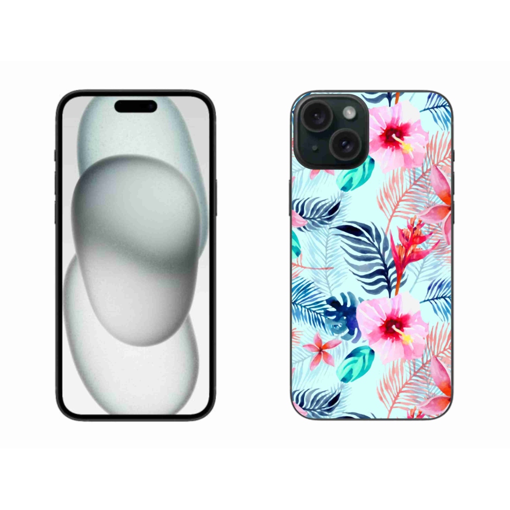 Zselés borítás mmCase iPhone 15 Plus készülékhez - virágok