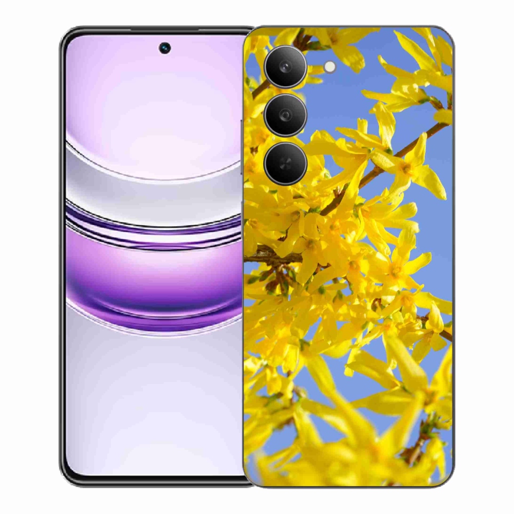 Gél borító mmCase a Realme 14x 5G készülékhez - sárga virágok