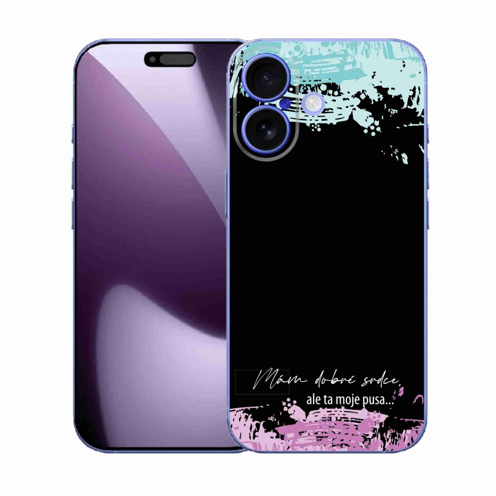 Gél borító mmCase iPhone 17 készülékhez - vicces szöveg 3 fekete háttér