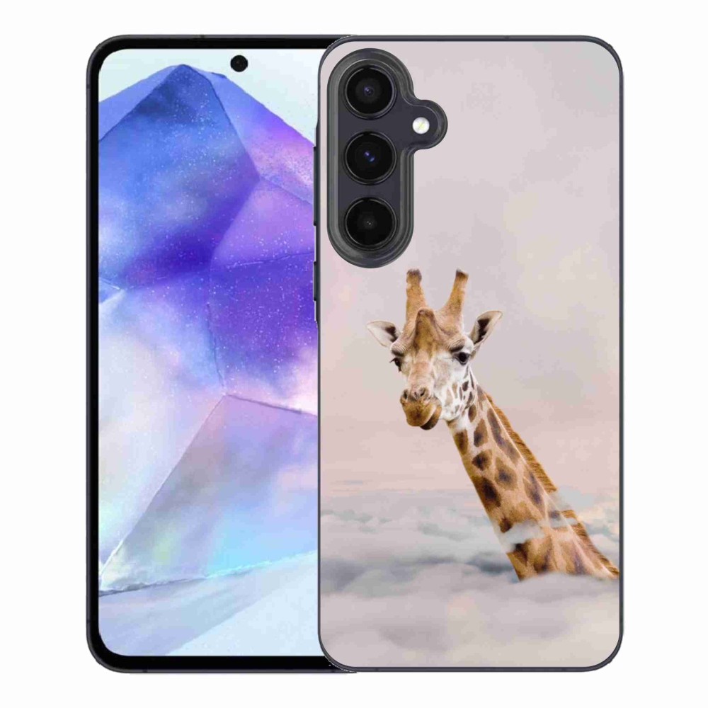 Zselés borítás mmCase Samsung Galaxy A55 5G - zsiráf a felhők között