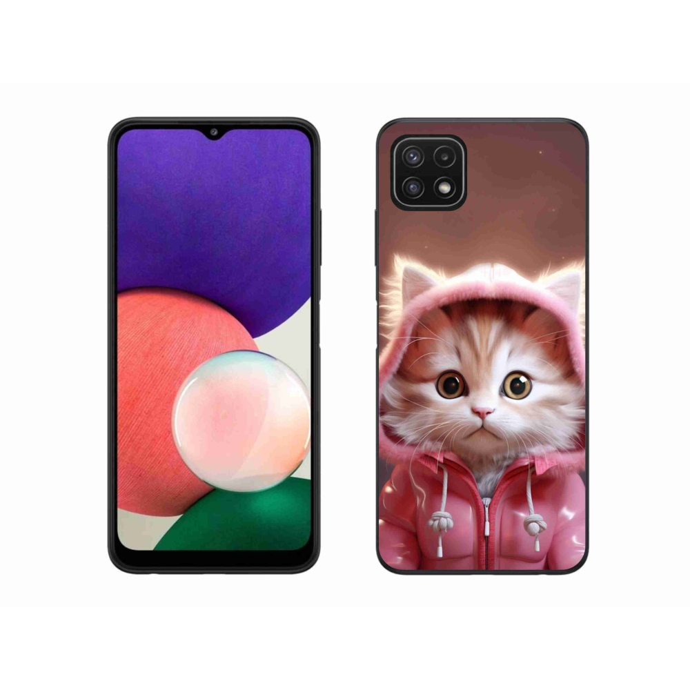 Gél borítás mmCase Samsung Galaxy A22 5G - aranyos cica 3