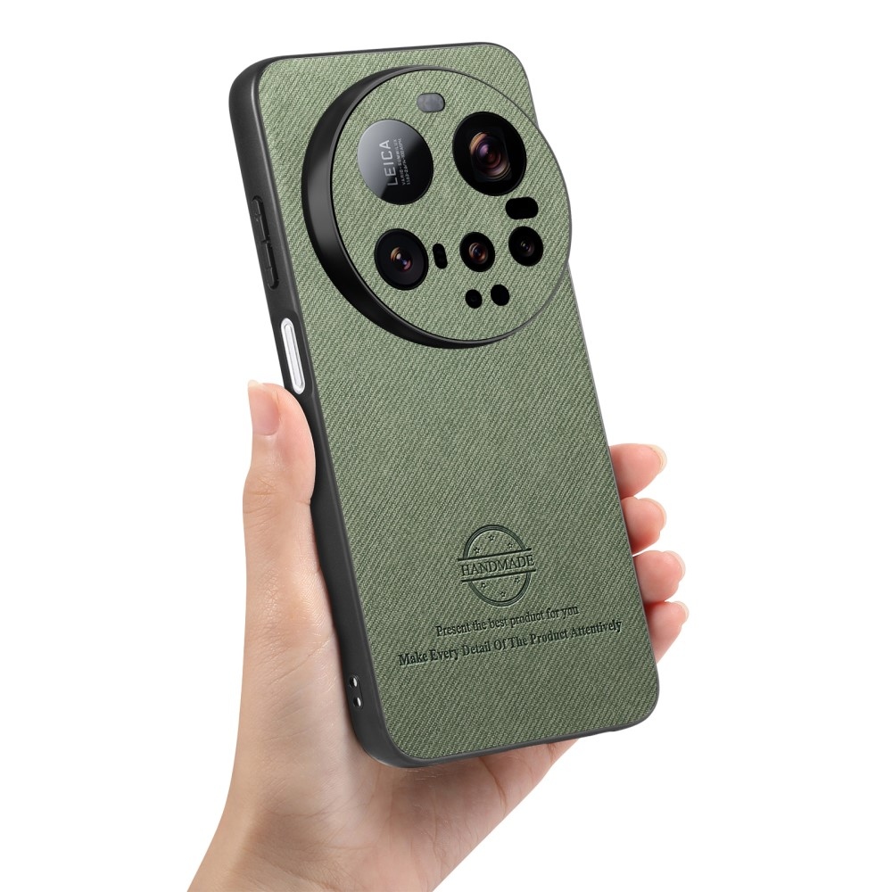 Kézműves zselés tok műbőrrel Xiaomi 15 Ultra - zöld