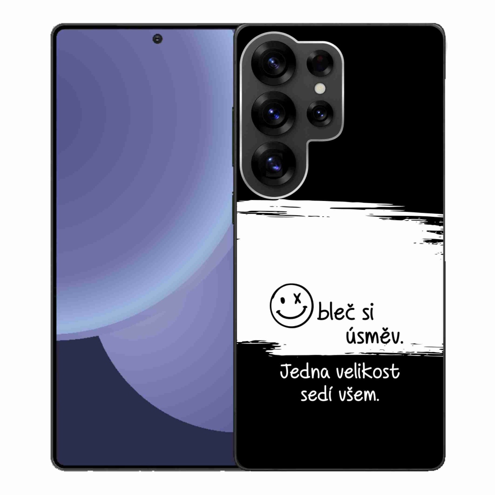 Gél borító mmCase Samsung Galaxy S25 Ultra - vicces szöveg 8 fekete és fehér háttérrel