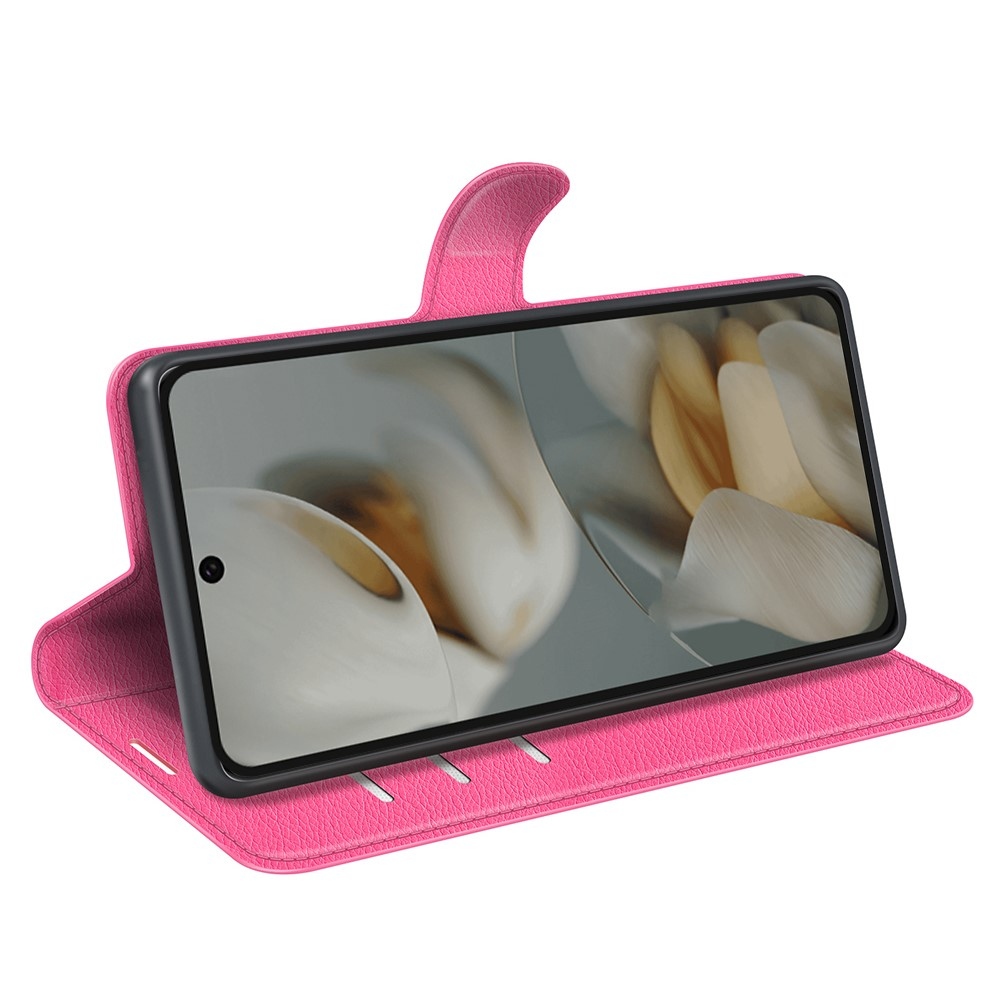 Litchi könyv tok Google Pixel 10 Pro XL-hez - rózsaszínű