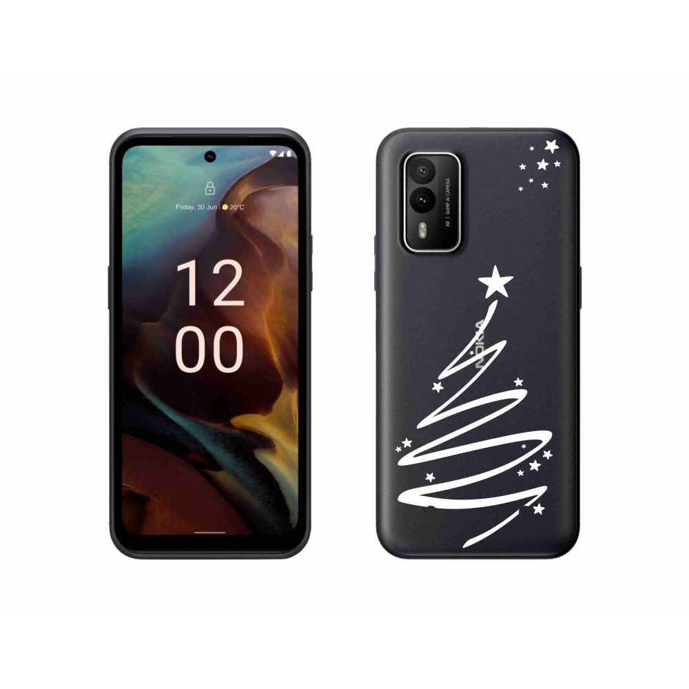 Zselés borító mmCase a Nokia XR21 készülékhez - fehér fa átlátszó háttéren