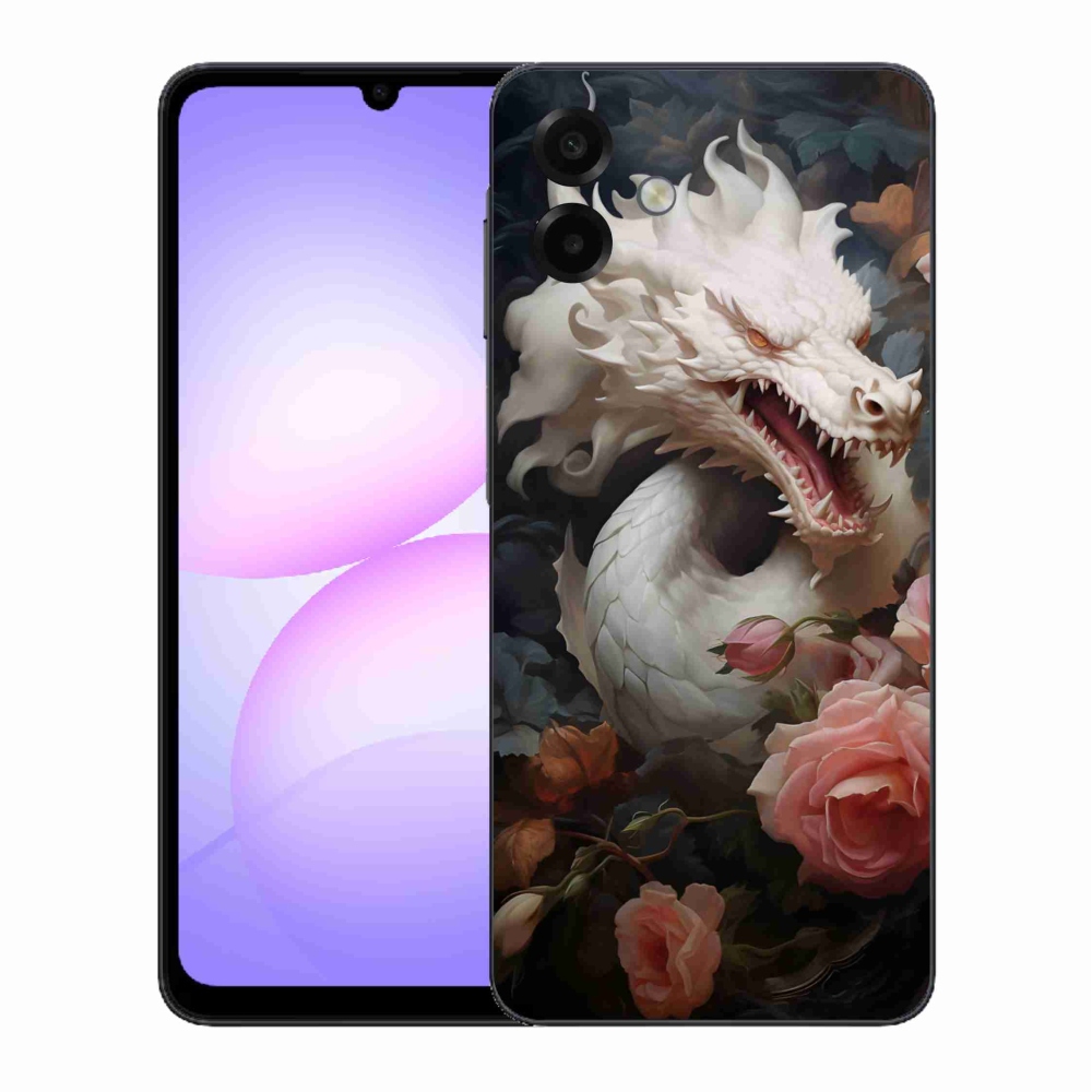 Gél védőhuzat mmCase Samsung Galaxy A07 4G - fehér sárkányhoz