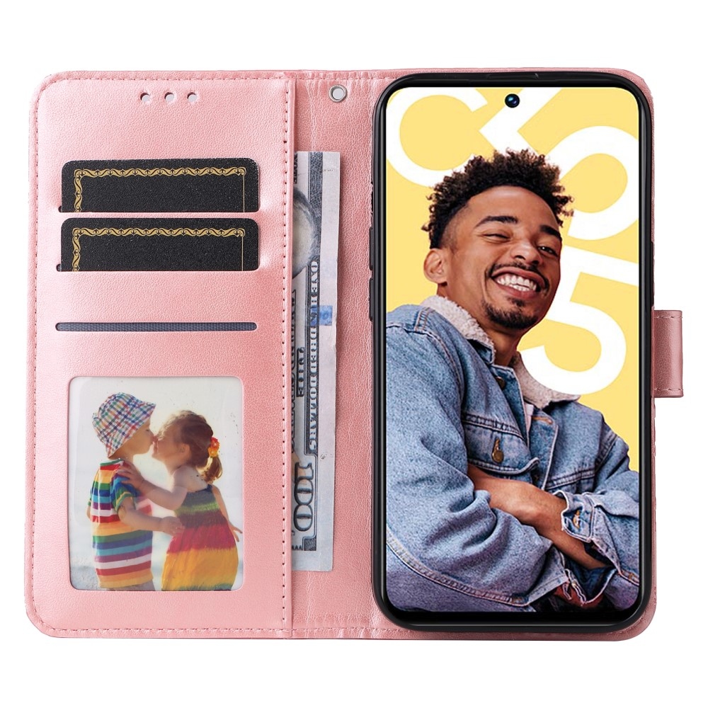 Napraforgó könyvtáska a Realme C55 készülékhez - rózsaszín