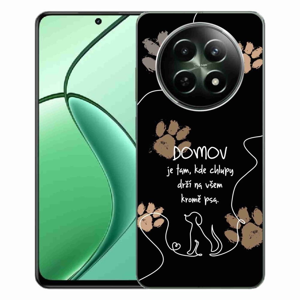 Gél borító mmCase a Realme 12 5G/12x 5G készülékhez - kutya motívum fekete háttérrel