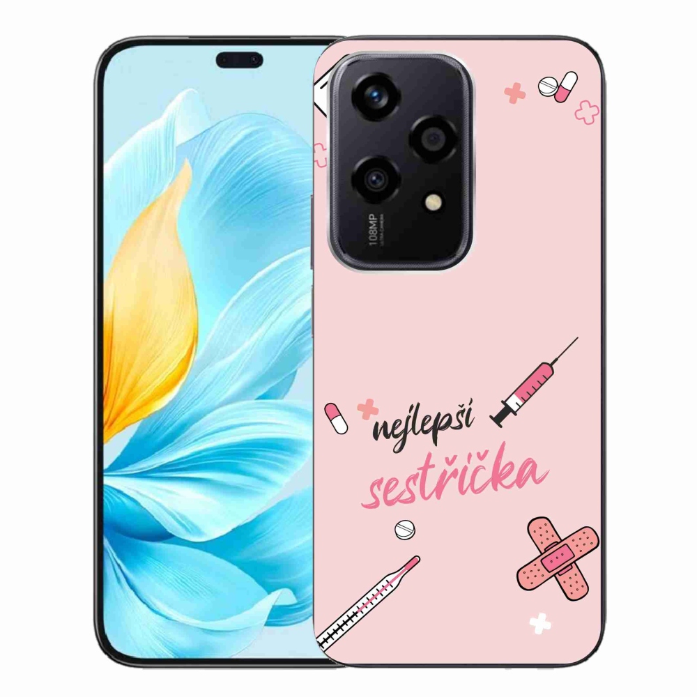 Gél borító mmCase a Honor 200 Lite 5G-n - a legjobb kishúg rózsaszín háttérrel