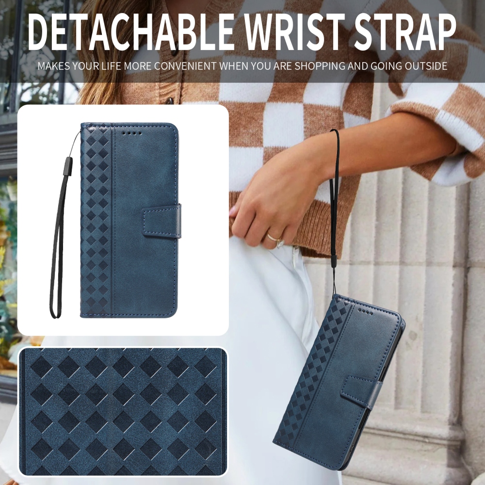 Rácsos könyv tok Xiaomi Redmi 15C 4G/5G (173mm) - kék