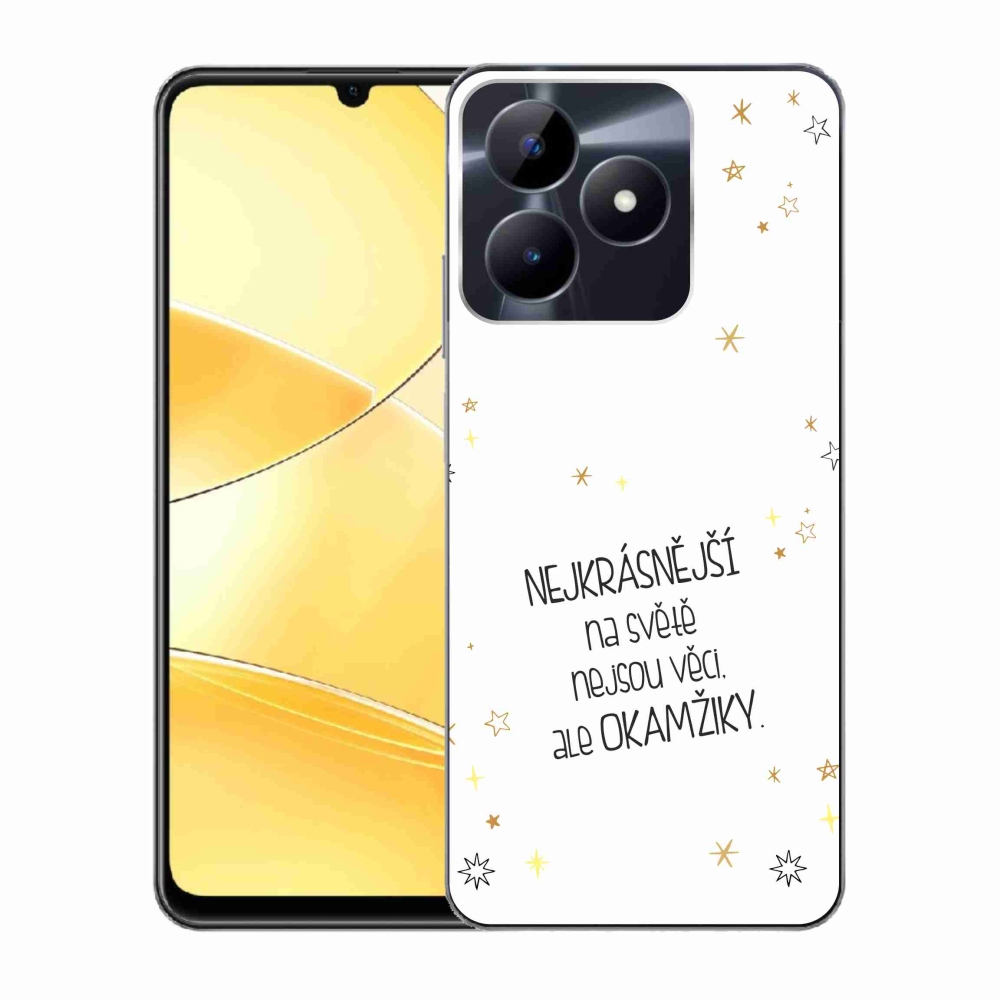 Zselés borító mmCase a Realme C51/C53 készülékhez - idézet 4 fehér háttér