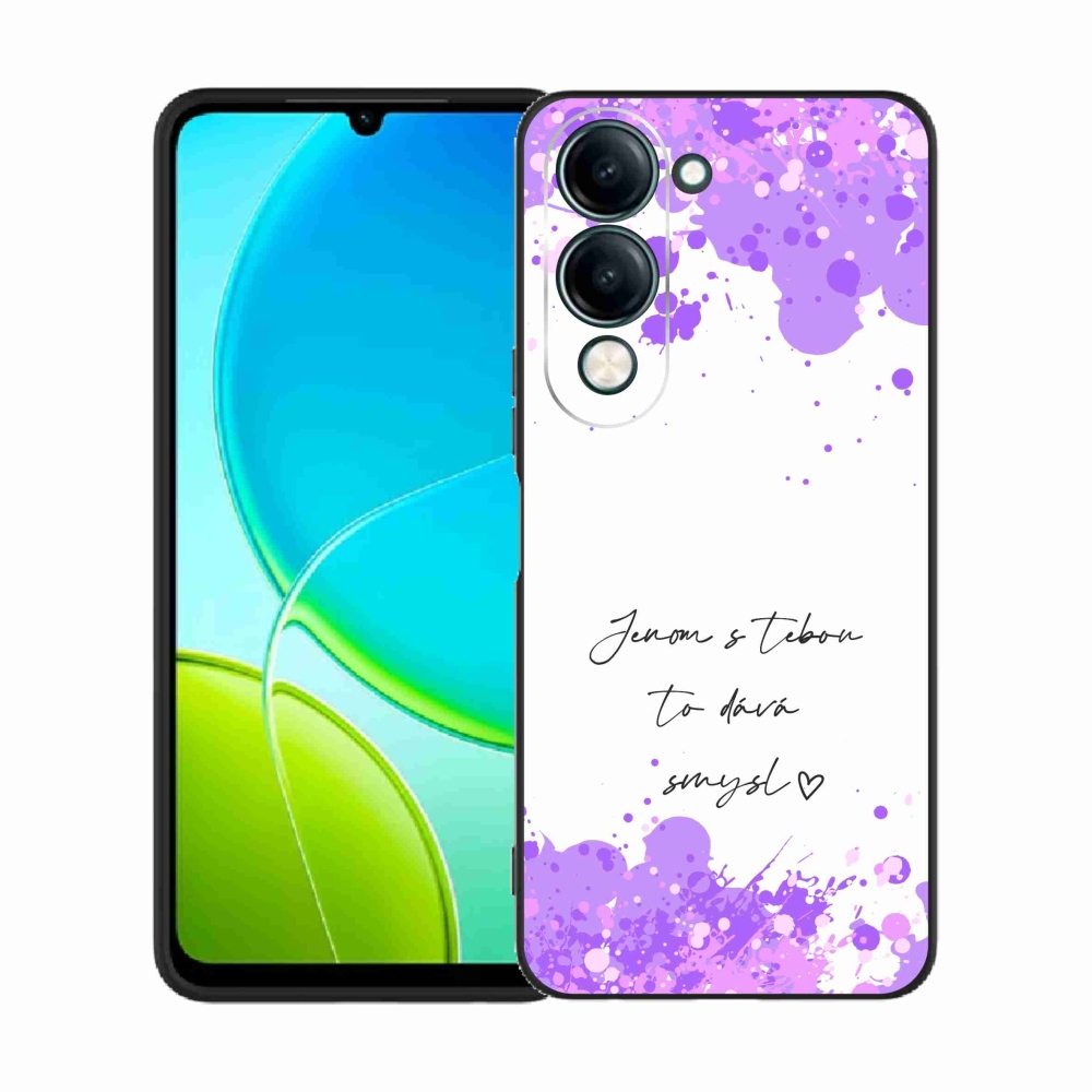 Gél borító mmCase a Vivo Y29s 5G - szerelem szöveg fehér háttérrel