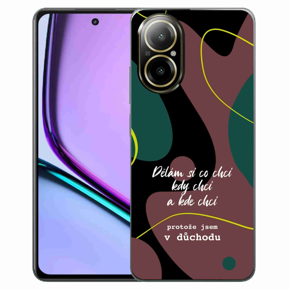 Gél borító mmCase a Realme C67 készülékhez - vicces szöveg 10 fekete háttér