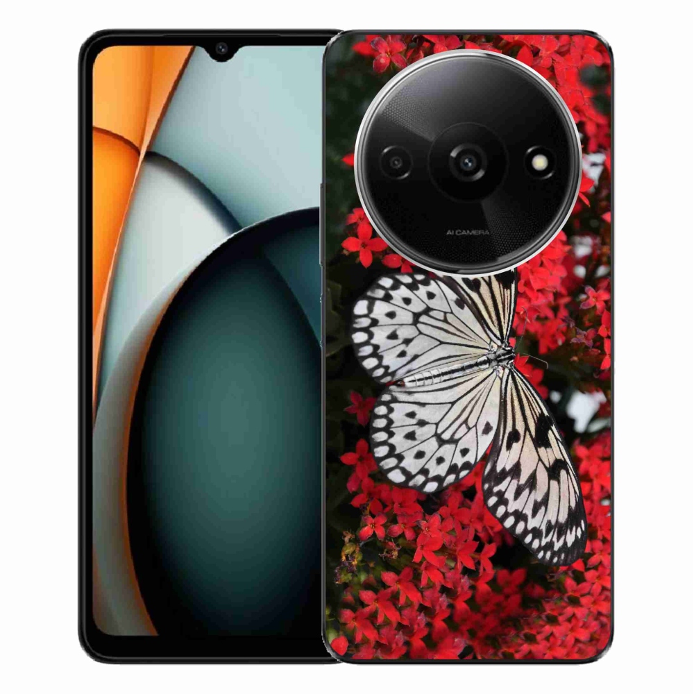 Gél borítás mmCase a Xiaomi Redmi A3-hoz - fekete-fehér pillangó 1