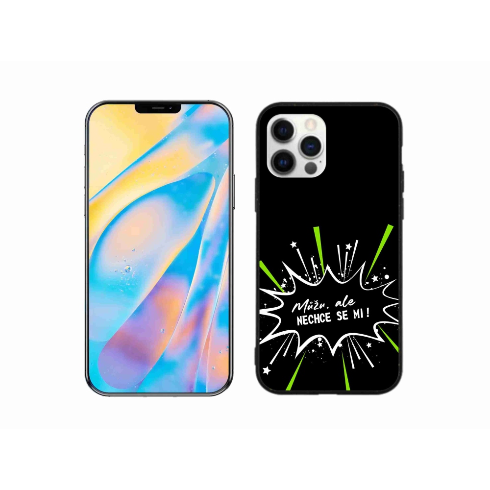 Gél borítás mmCase iPhone 12 készülékhez - vicces szöveg 11 fekete háttér