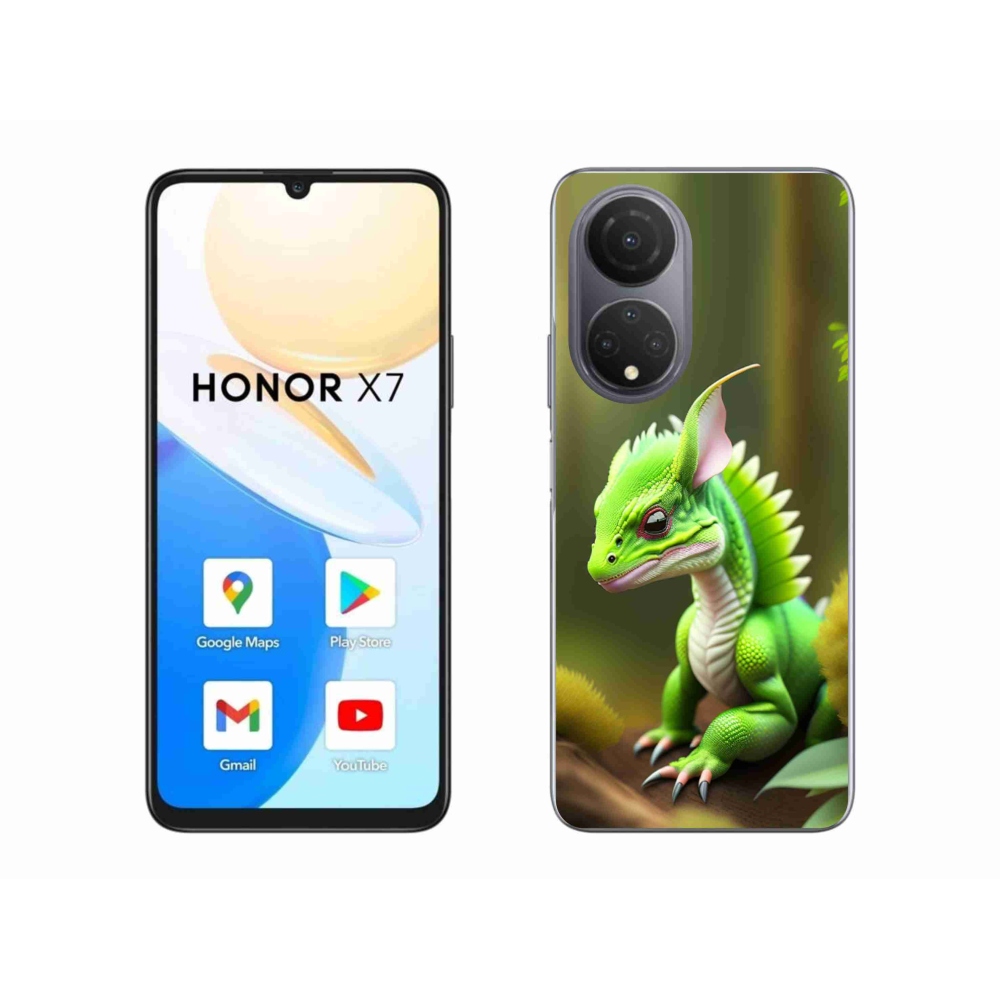 Zselés borítás mmCase a Honor X7-hez - zöld sárkány