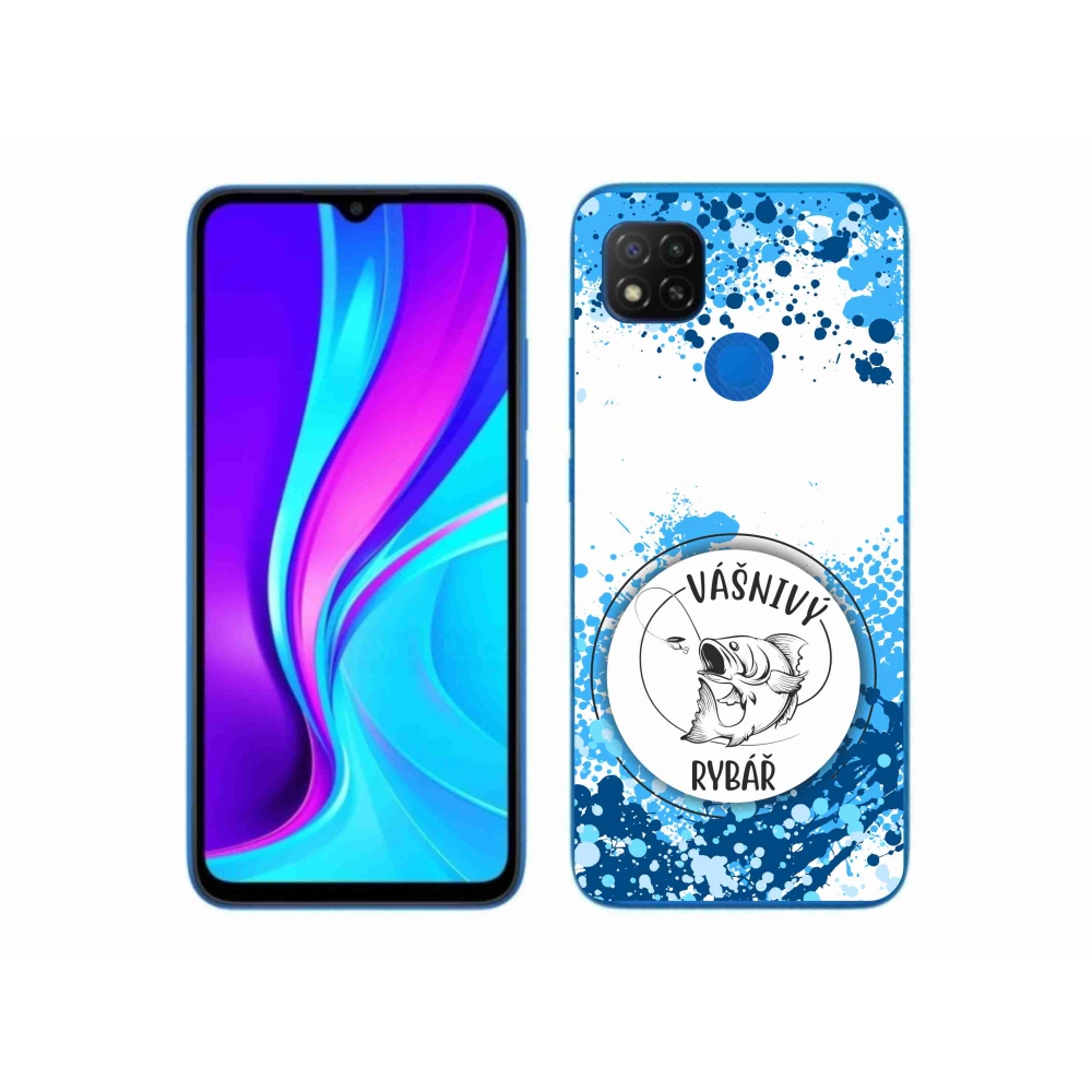 Gél borító mmCase a Xiaomi Redmi 9C-hez - szenvedélyes halász fehér háttérrel