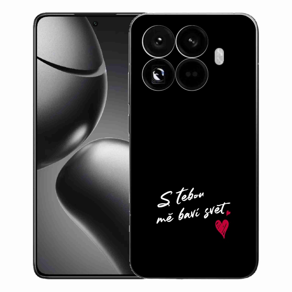 Gél borító mmCase a Xiaomi 15T Pro számára - szerelem szöveg 1 fekete háttér