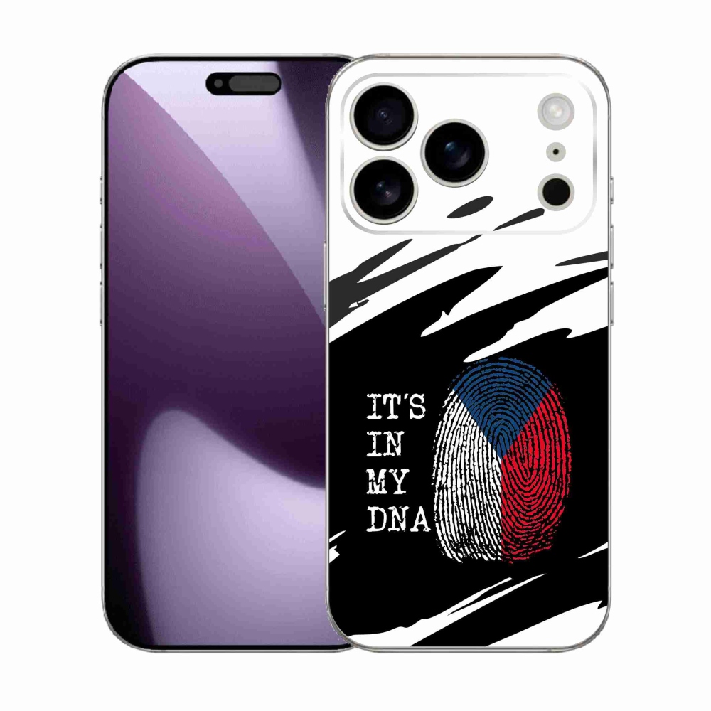 Zselés borítás mmCase iPhone 17 Pro készülékhez - zászlós ujjlenyomat fekete és fehér háttérrel