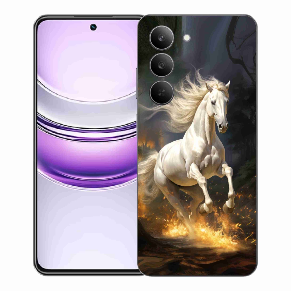 Zselés borítás mmCase a Realme 14x 5G készülékhez - fehér ló 2