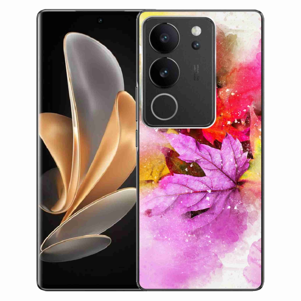 Zselés borítás mmCase a Vivo V29 5G-hez - színes levelek