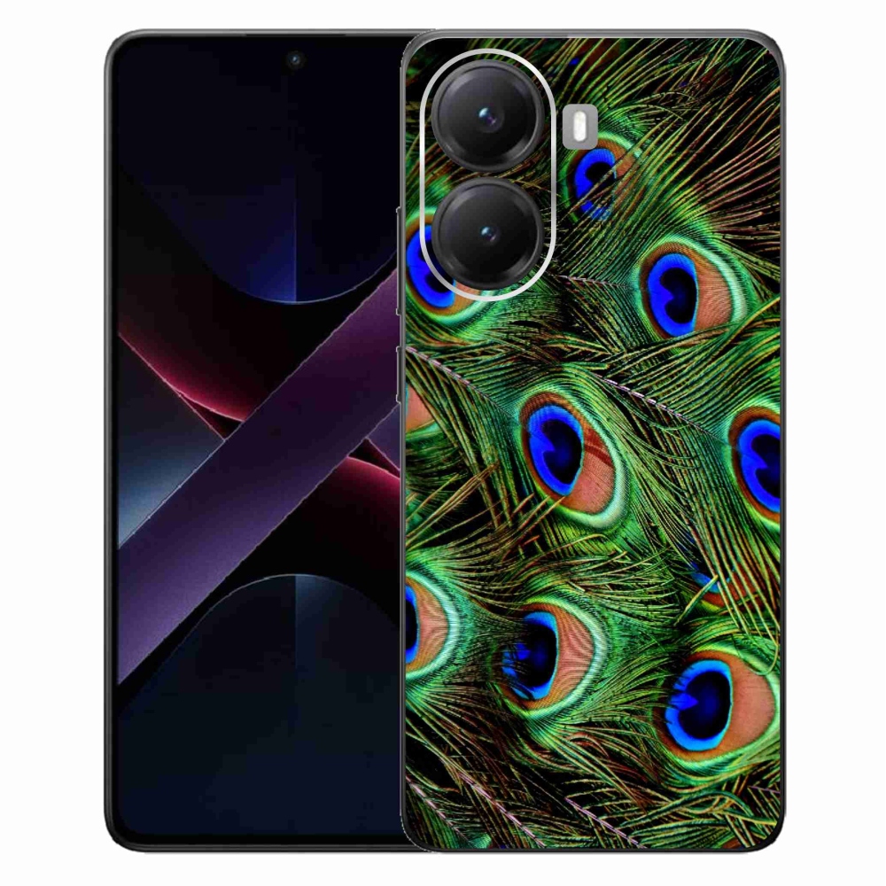 Zselés borítás mmCase a Xiaomi Poco X7 Pro 5G számára - pávatoll