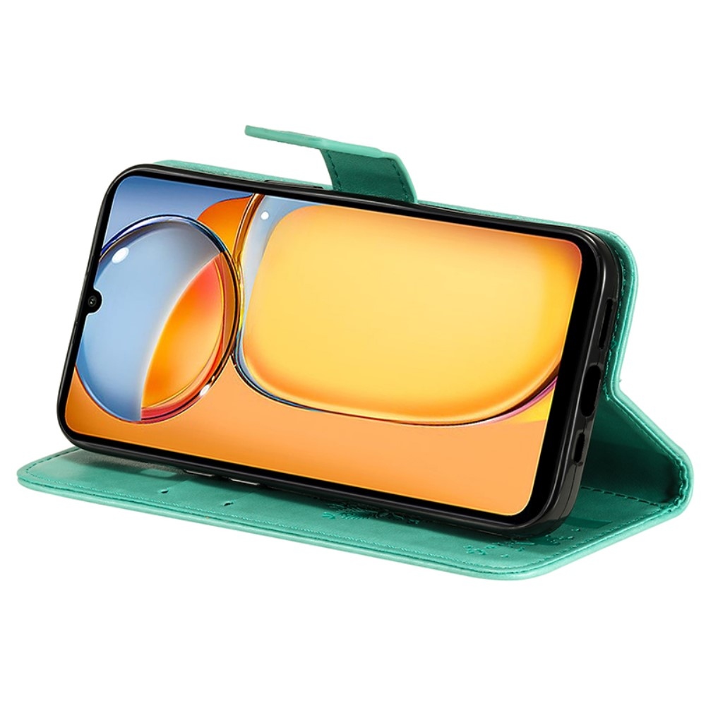 Fák könyvtáska Xiaomi Poco C65/Redmi 13C - teal színben