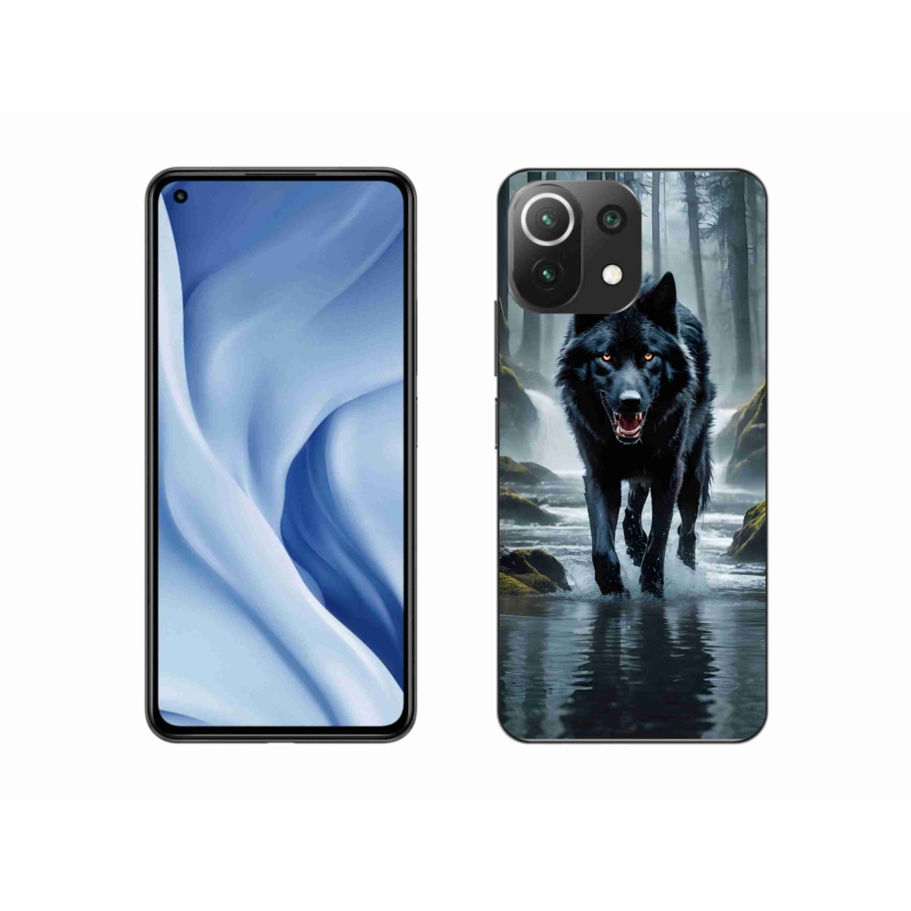 Gél borítás mmCase a Xiaomi Mi 11 Lite 4G/5G készülékhez - fekete farkas