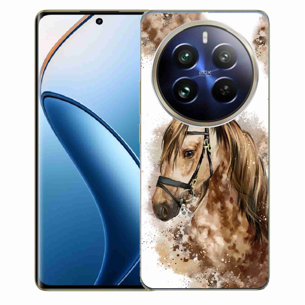 Zselés borítás mmCase a Realme 12 Pro 5G/12 Pro+ 5G számára - barna rajzfilm ló