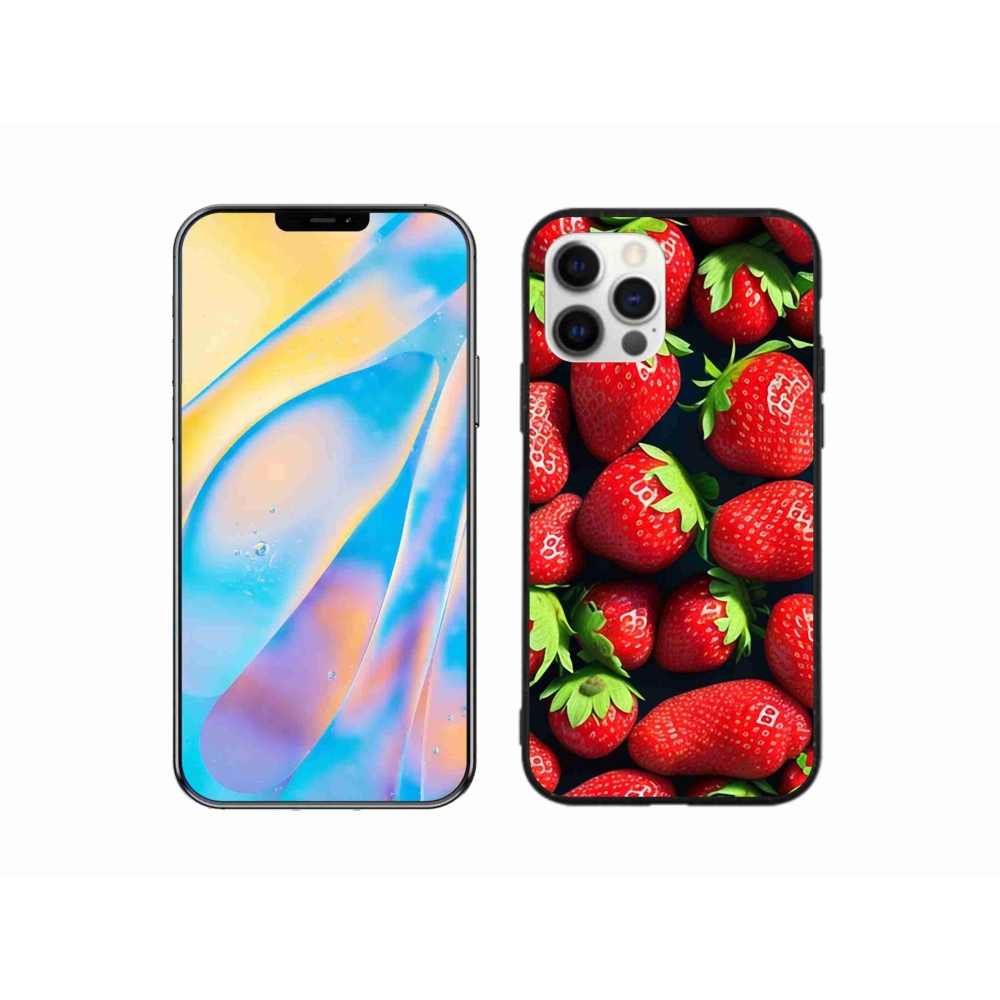 Zselés borítás mmCase iPhone 12 Pro készülékhez - eper
