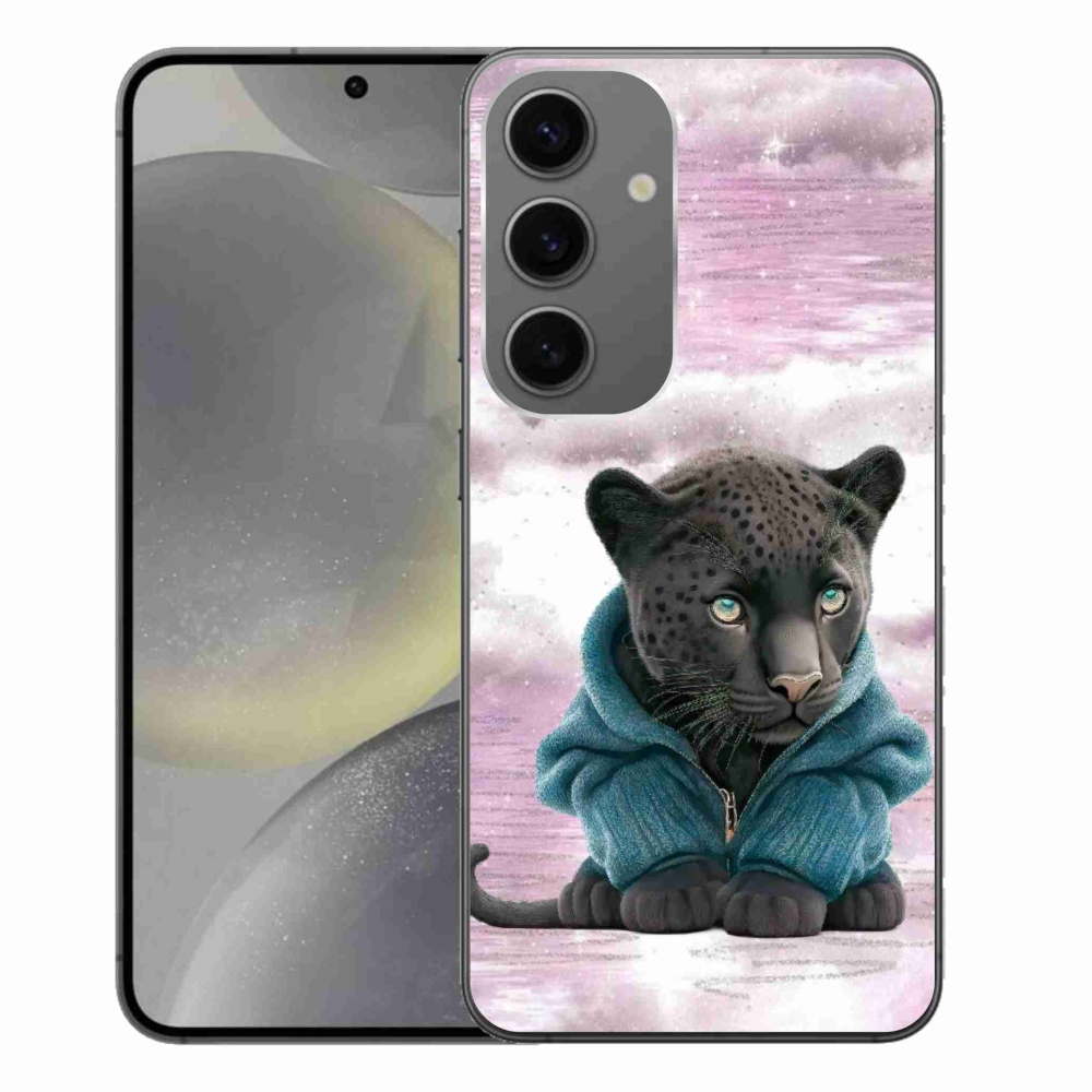 Zselés borítás mmCase Samsung Galaxy S24+ készülékhez - fekete párduc pulóverben