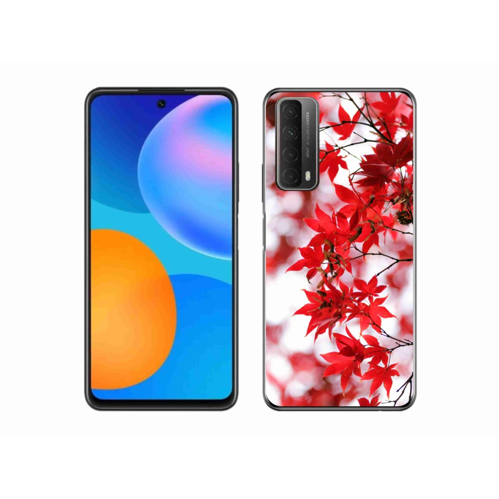 Zselés borítás mmCase a Huawei P Smart (2021) - piros levelek