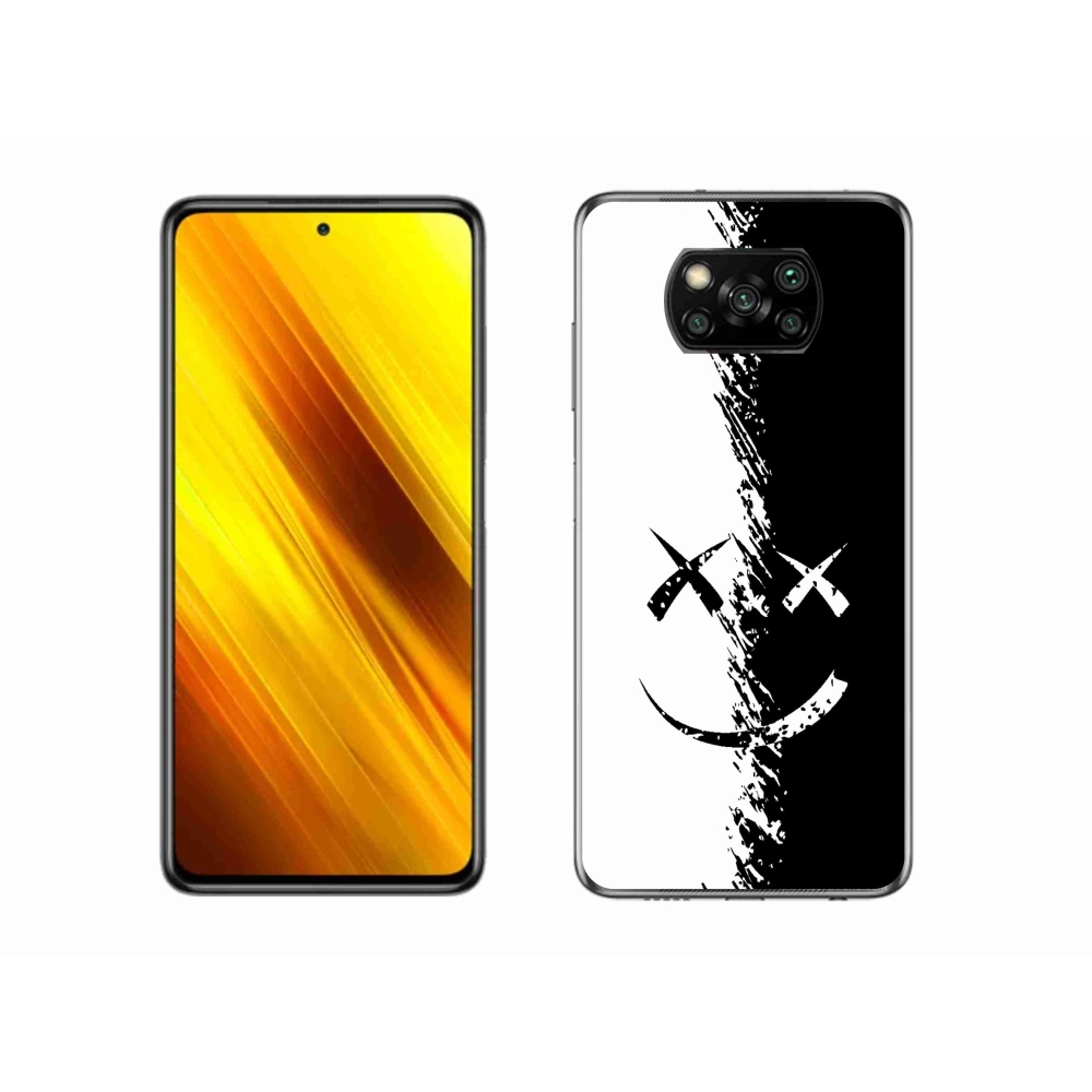 Gél borítás mmCase a Xiaomi Poco X3 Pro számára - fekete-fehér mosolygó