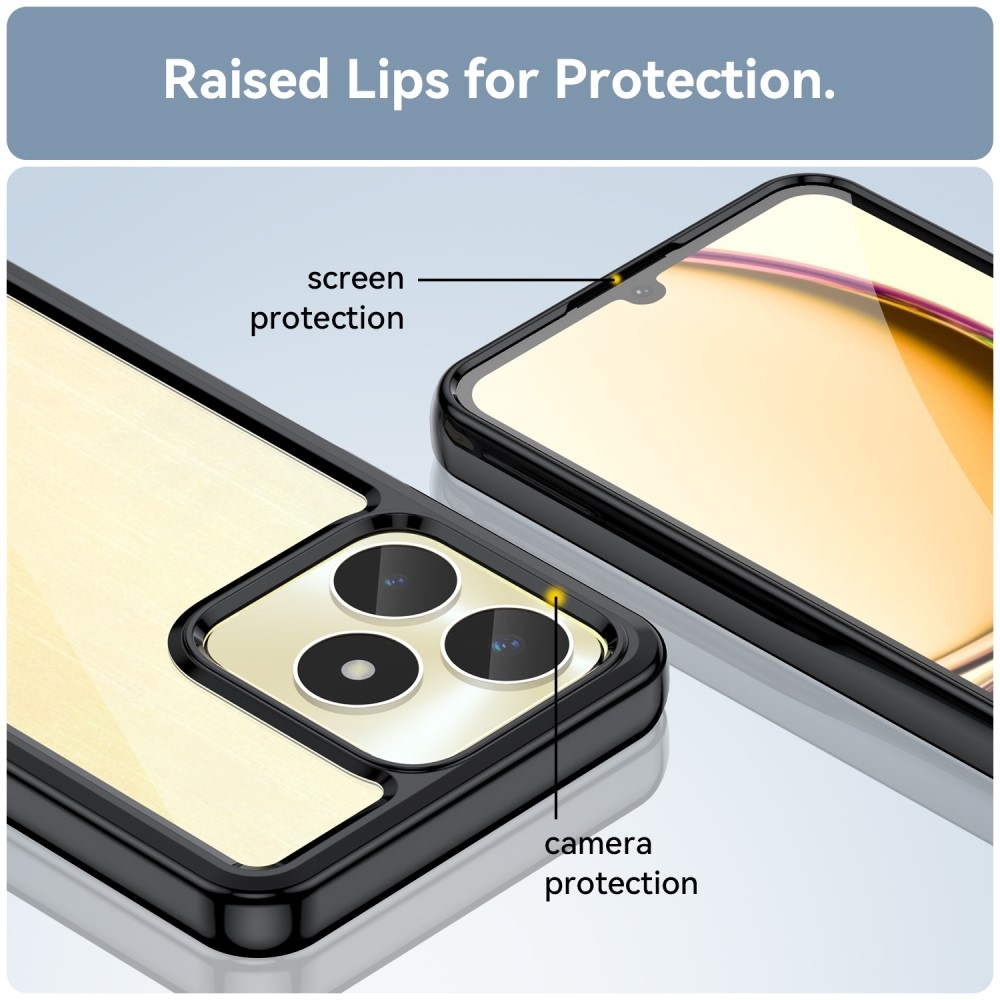 Gél tok fix hátlappal a Realme C51/C53 készülékhez - fekete