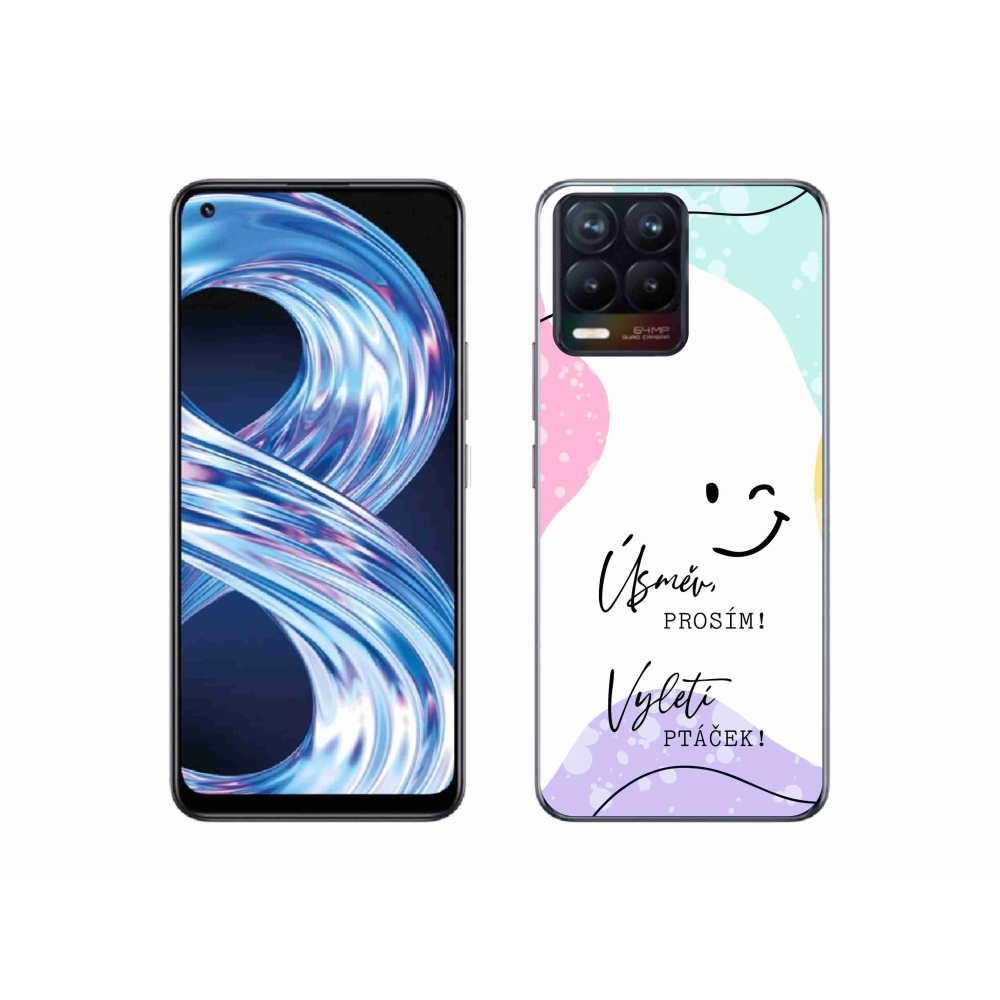 Gél borító mmCase a Realme 8 4G-n - vicces szöveg 4 fehér háttérrel