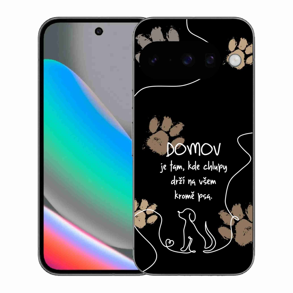 Gél borító mmCase a Google Pixel 10 számára - kutya motívum fekete háttérrel