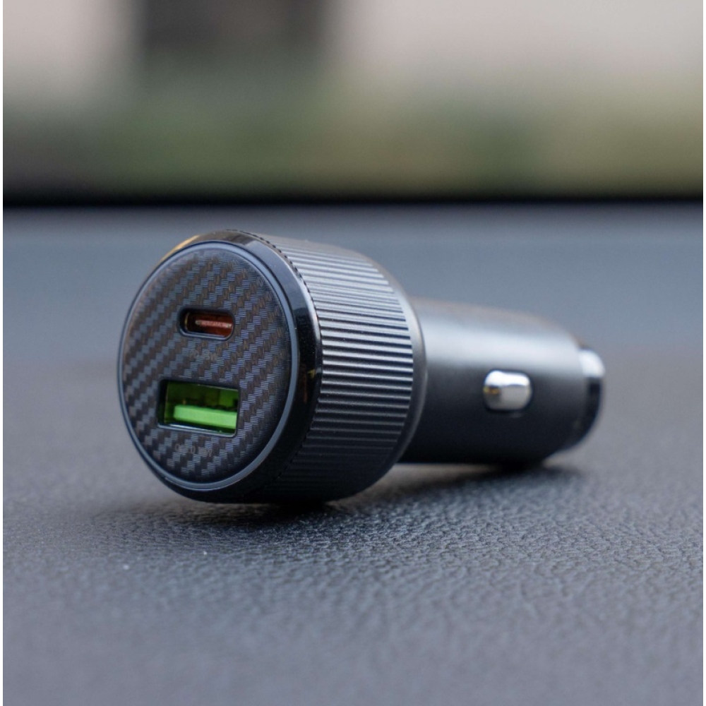 Swissten CL adapter USB-C PD + USB-A, 63W - fekete + USB-C / USB-C kábel, 1m