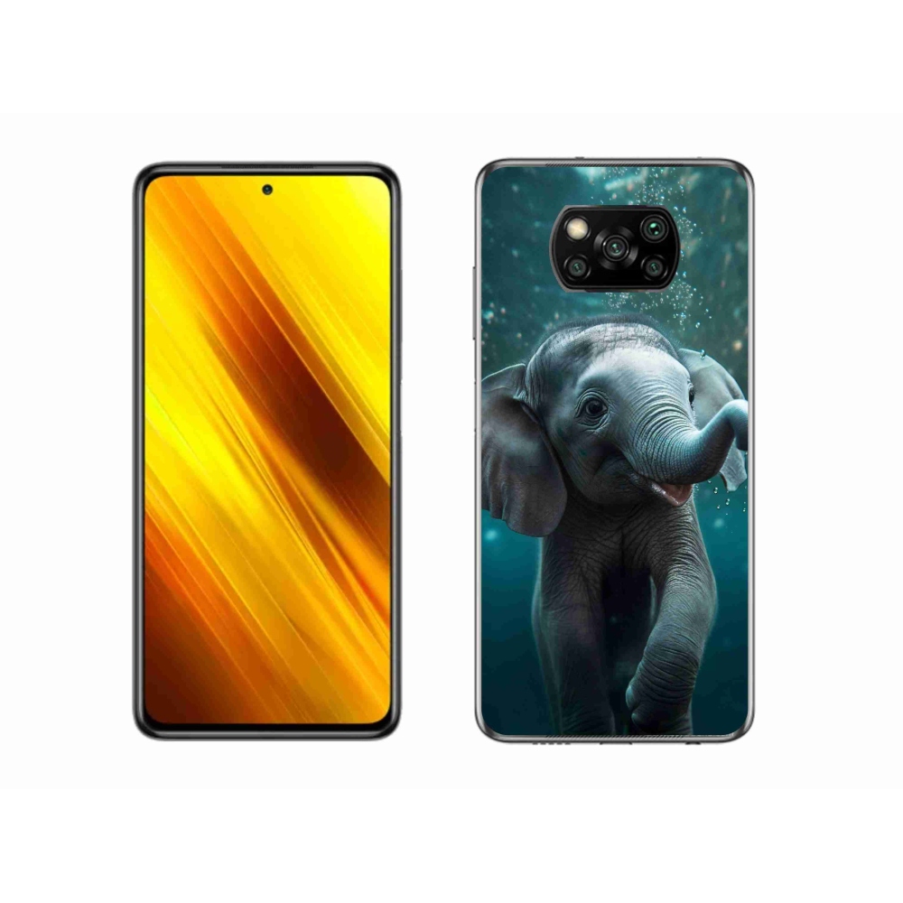 Zselés borítás mmCase a Xiaomi Poco X3-hoz - elefánt a víz alatt
