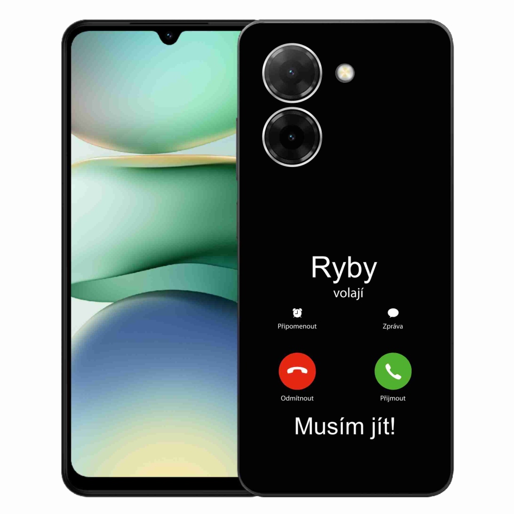 Gél borító mmCase a Xiaomi Redmi A5 (171.7x77.8x8.3mm) - hal hívás fekete háttérrel