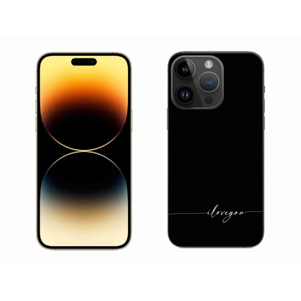 Gél borítás mmCase iPhone 14 Pro Max 6.7 készülékhez - Szeretlek fekete háttérrel