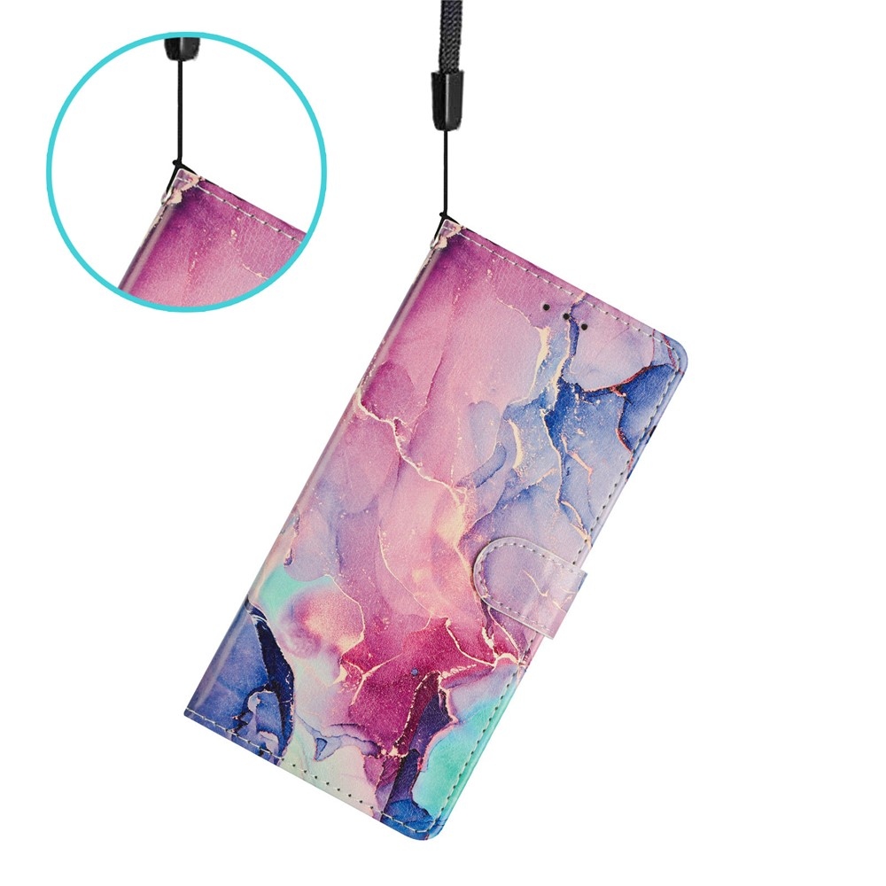 Biztonságos könyvtáska Xiaomi 15T-hez - rózsaszín-zöld márvány