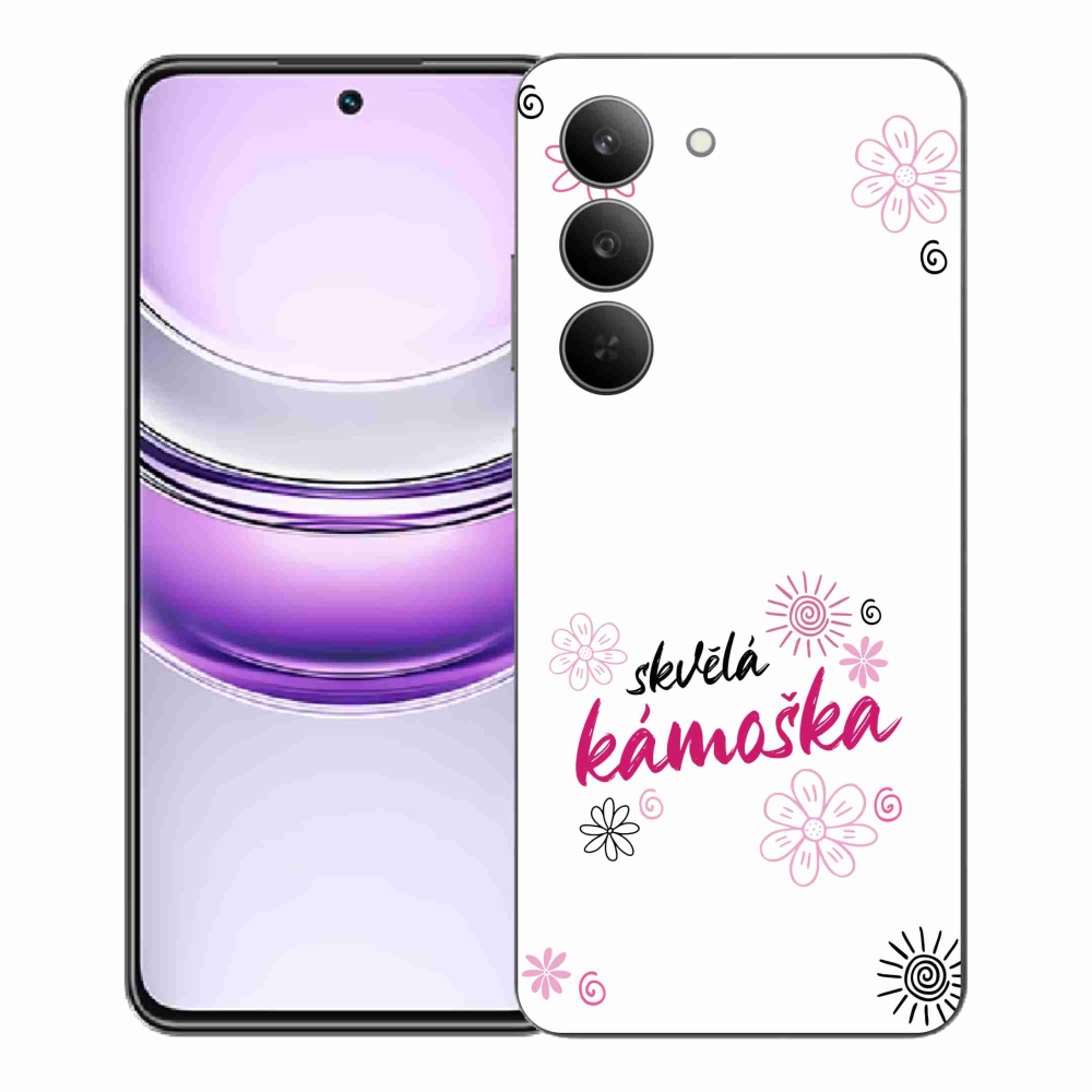 Gél borító mmCase a Realme 14x 5G-n - nagyszerű haver fehér háttérrel