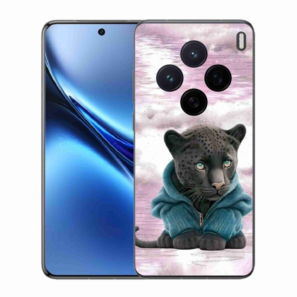 Zselés borítás mmCase a Vivo X200 5G készülékhez - fekete párduc pulóverben