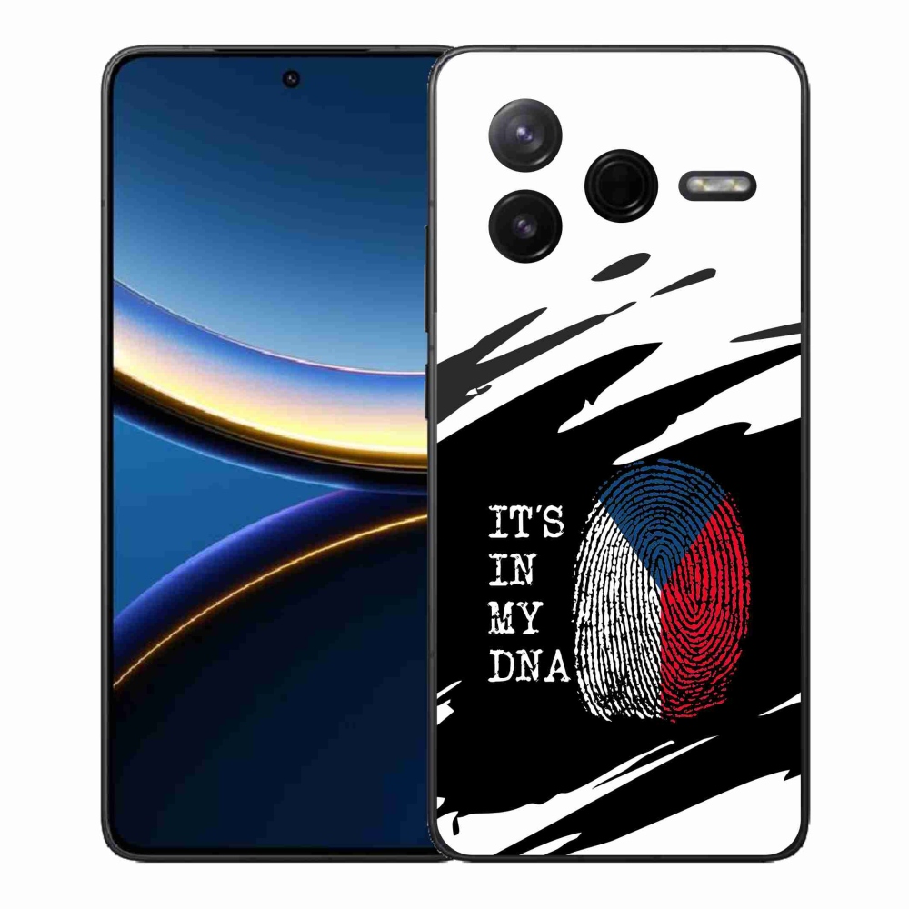 Gél borító mmCase a Xiaomi Poco F7 Pro - zászló ujjlenyomat fekete és fehér háttérrel