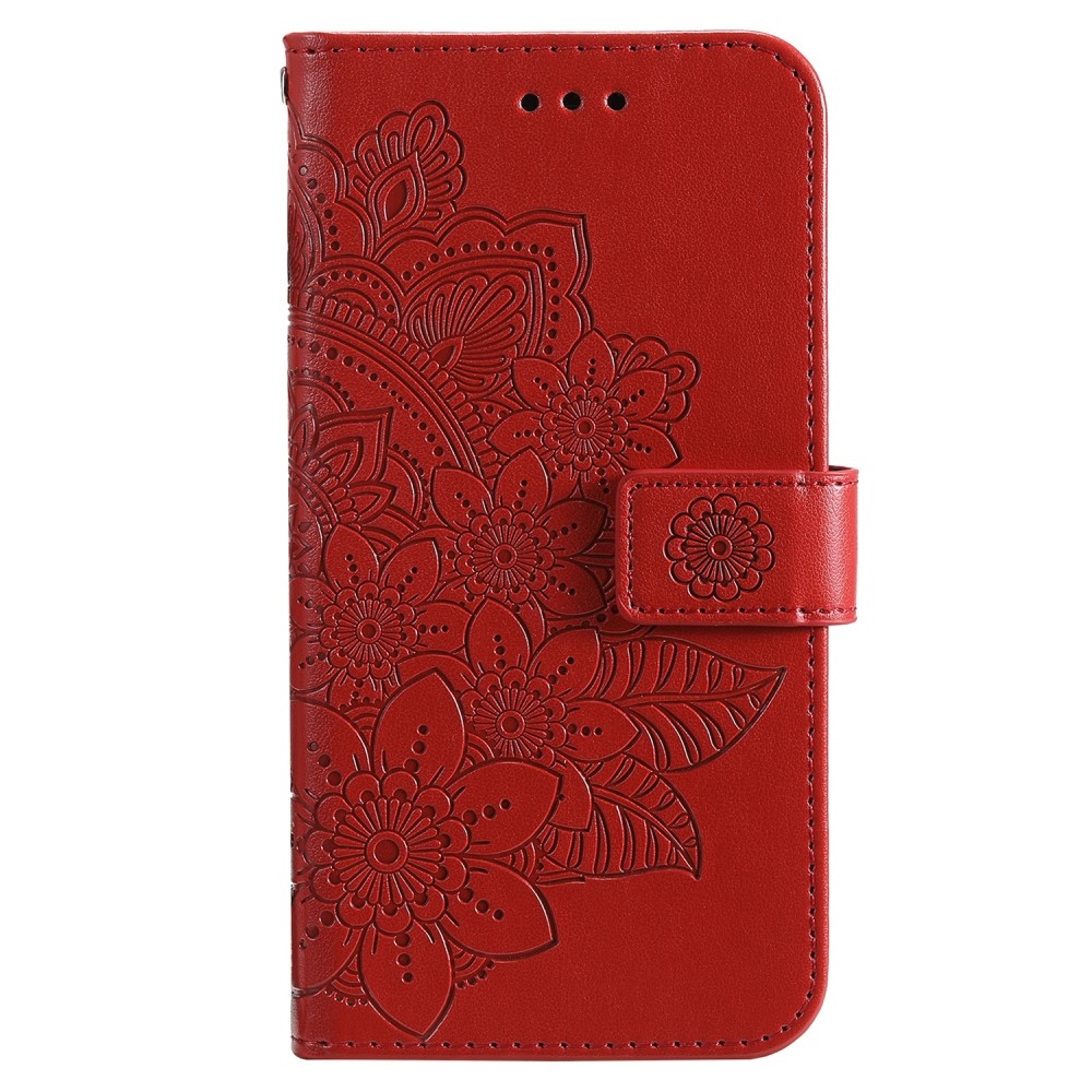 Virágos könyvtáska Vivo Y36-hoz - piros