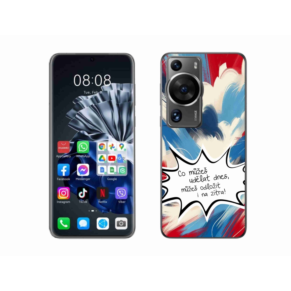 Gél borító mmCase a Huawei P60 Pro készülékhez - vicces szöveg 9 fehér háttér